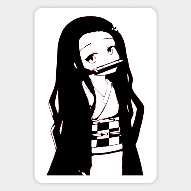 Nezuko Demon Slayer Cute Anime Girl Magnet by OtakuPapercraft